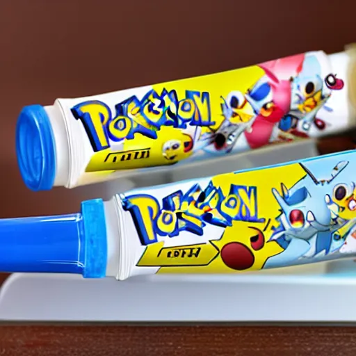 Prompt: a pokemon themed toothpaste