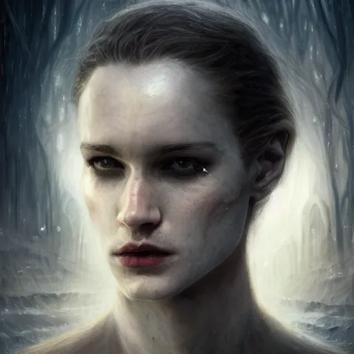 Prompt: Majestic and regal portrait of the vampireLouis de Pointe du Lac, intricate, epic, elegant, menacing, fantasy, highly detailed, digital painting, hard focus, beautiful volumetric lighting, epic light, ultra detailed, by Leesha Hannigan, Ross Tran, Thierry Doizon, Kai Carpenter, Ignacio Fernández Ríos