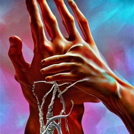 Prompt: highly realistic artwork, human fingers, photography, uhd, 8 k by diego fazio, highly anatomy