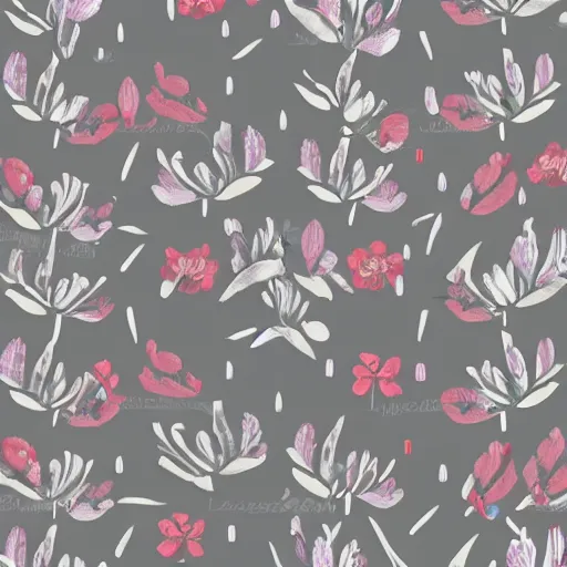 Prompt: one flower illustration on a grey flat background