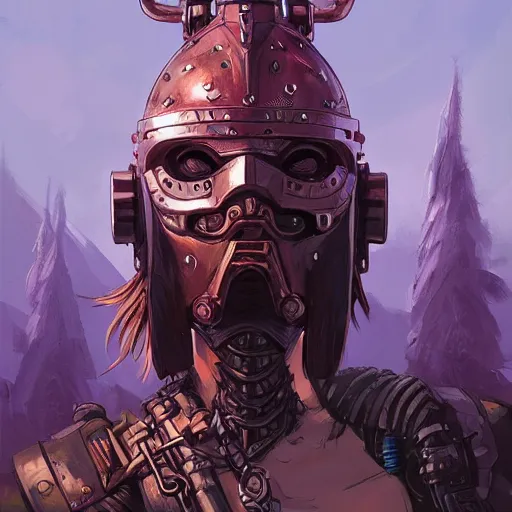 Image similar to cyberpunk viking helmet mask warrior goddess robot ninja fantasy, art gta 5 cover, official fanart behance hd artstation by jesper ejsing, by rhads, makoto shinkai and lois van baarle, ilya kuvshinov, ossdraws