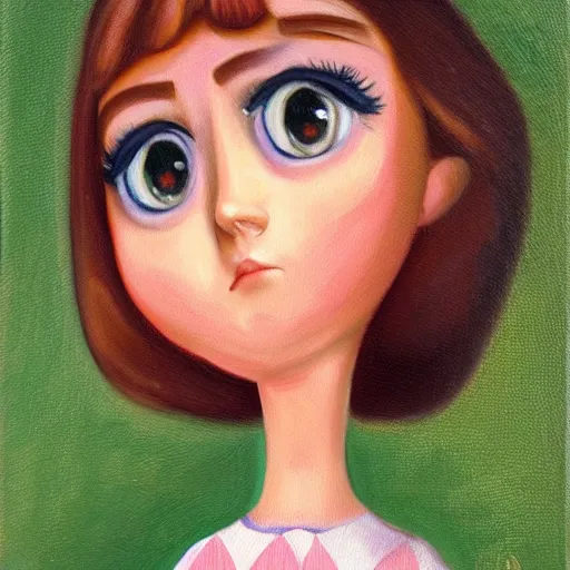 Prompt: taco girl with sad eyes. oil on canvas painting by margaret keane.