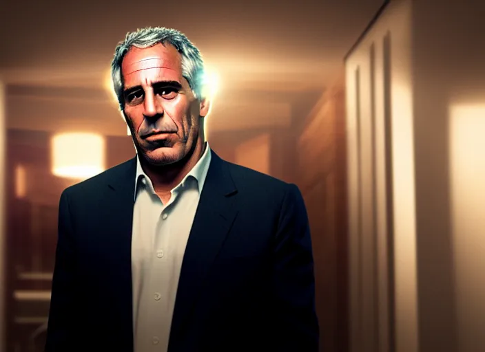 Image similar to Film shot of Jeffrey Epstein in Boss Baby (2017), dramatic lighting, intricate powerful, cinematic