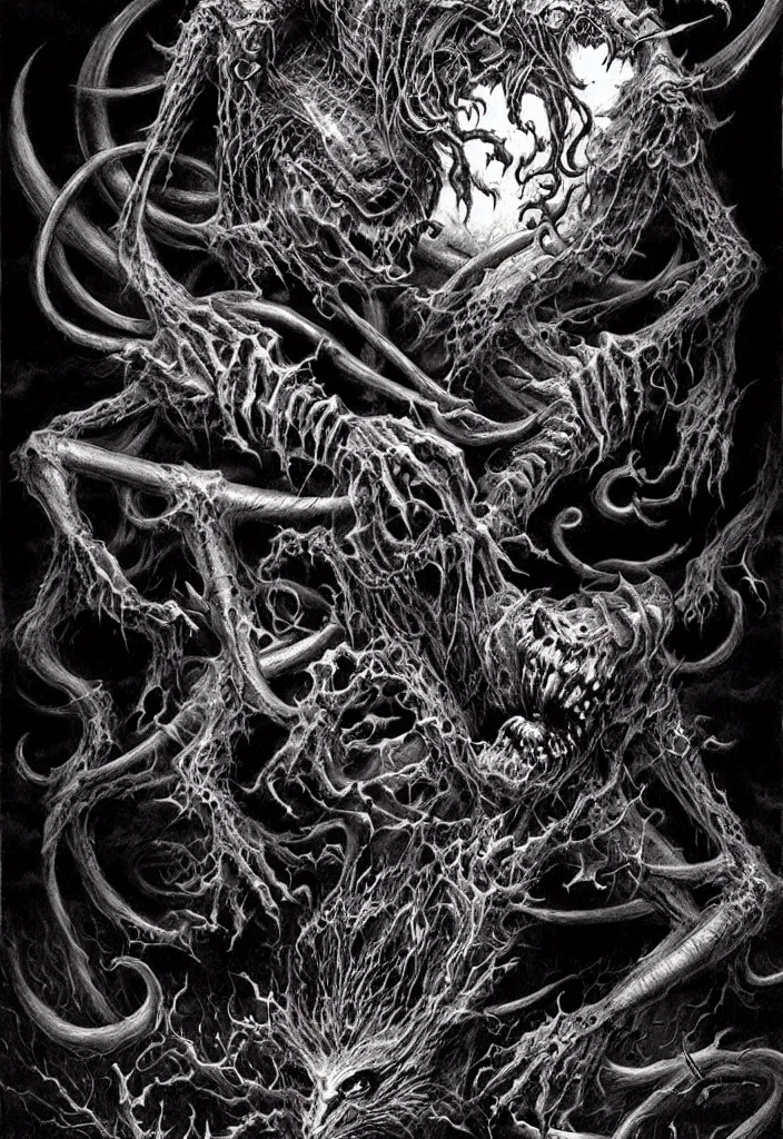 Image similar to a strange eerie magical scary creature in an eerie uncanny hell, transluscent neon, horror, concept art, detailed, intricate, award - winning, cinematic, by kentaro miura