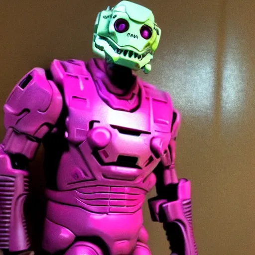 Prompt: DOOM guy in pink