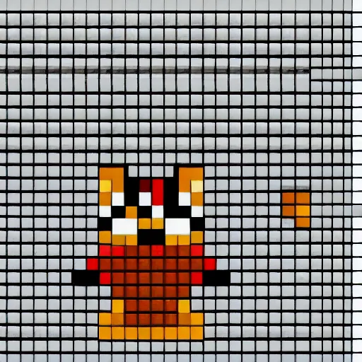 Image similar to raccon in pixel art