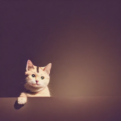 Prompt: cute cat with tiny undersized legs, big head, cinematic lighting, beautiful composition