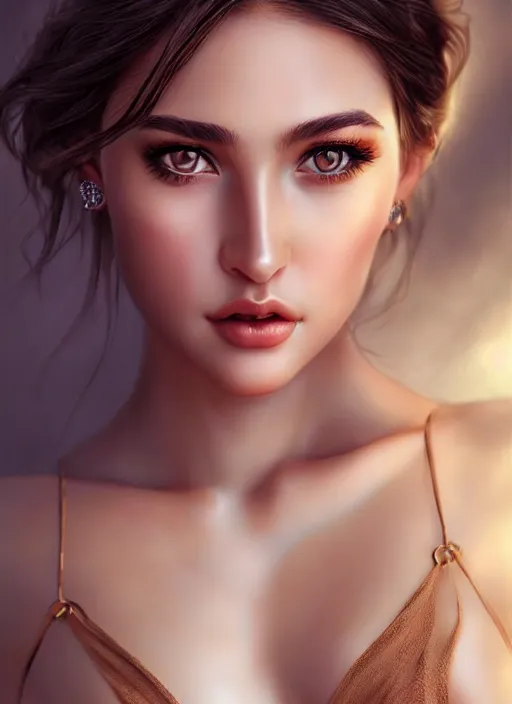 Image similar to a gorgeous greek female photo, professionally retouched, soft lighting, realistic, smooth face, full body shot, torso, dress, perfect eyes, sharp focus on eyes, 8 k, high definition, insanely detailed, intricate, elegant, art by artgerm and jason chan