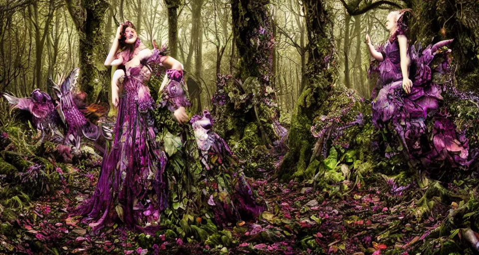 Image similar to Enchanted and magic forest, by Kirsty Mitchell