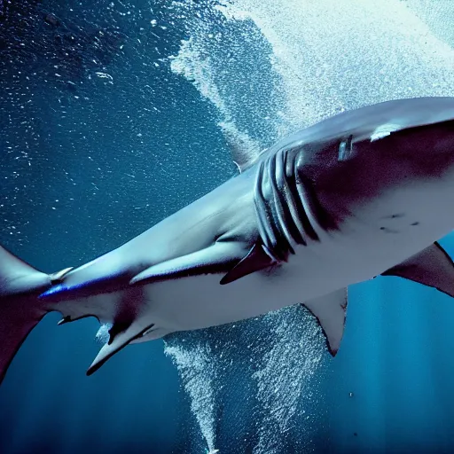 Image similar to bodybuilder shark, photography, award - winning, 4 k