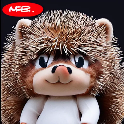 Prompt: high quality portrait flat matte painting of cute Hedgehog in the style of nendoroid and Toon , flat anime style, thick painting, medium close-up