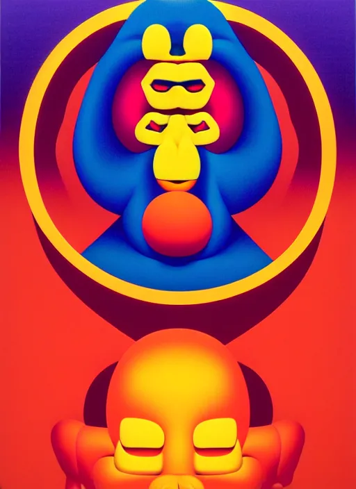 Image similar to devil by shusei nagaoka, kaws, david rudnick, airbrush on canvas, pastell colours, cell shaded, 8 k