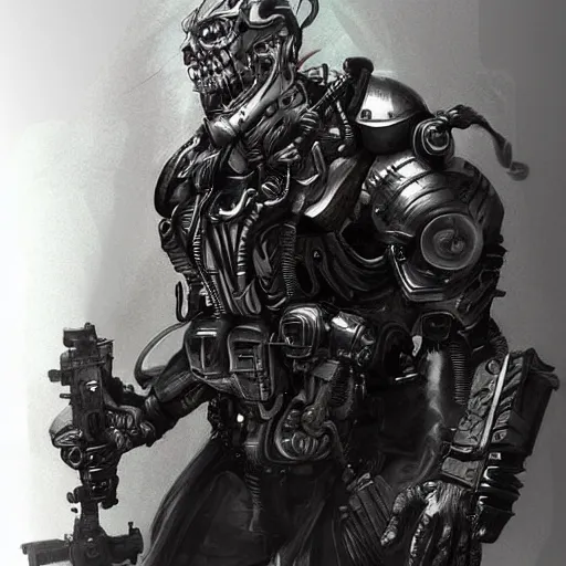 Image similar to fantasy, terminator, sketch, concept - art, high detail, artstation, pinterest