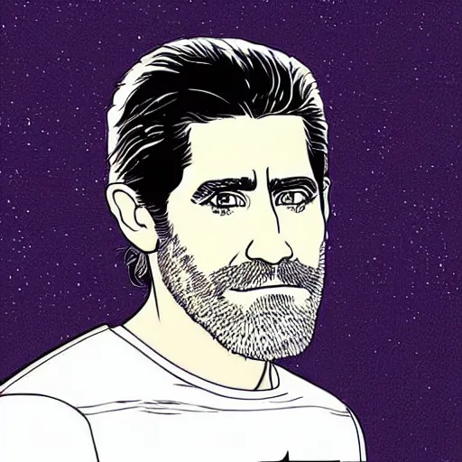 Image similar to jake gyllenhaal retro minimalist portrait by jean giraud, moebius starwatcher comic, 8 k