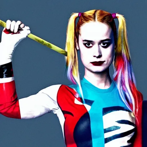 Prompt: brie larson as harley quinn from suicide squad