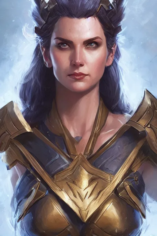 Image similar to amazon valkyrie athena, d & d, fantasy, portrait, highly detailed, headshot, digital painting, trending on artstation, concept art, sharp focus, illustration, art by artgerm and greg rutkowski and magali villeneuve