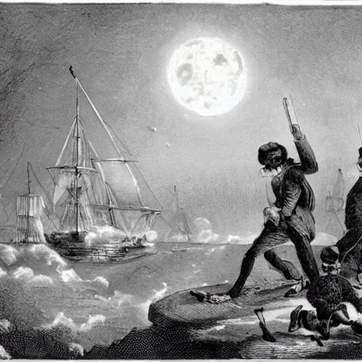 Prompt: the great moon hoax of 1 8 3 5