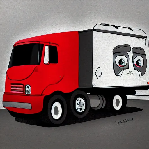 Prompt: truck - kun, 4 k, digital painting