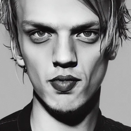 Image similar to jamie campbell bower, art, ross tran