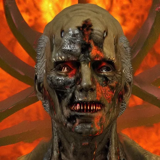 Image similar to biden in dante's inferno painting, dark beauty, rotten gold, closeup faces, extremely detailed, cinema 4 d, unreal engine.