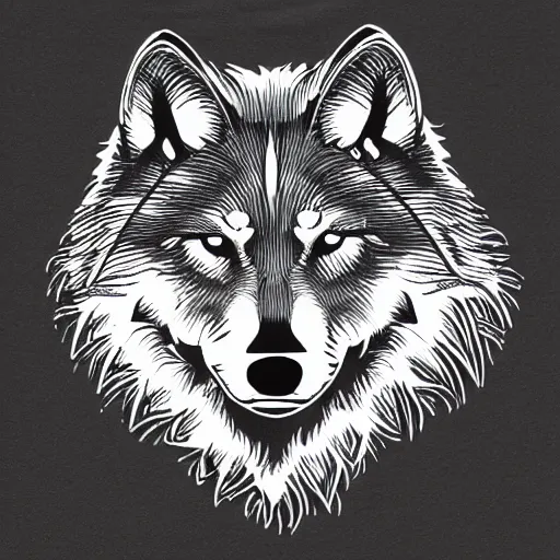 Image similar to wolf line art, graphic tees