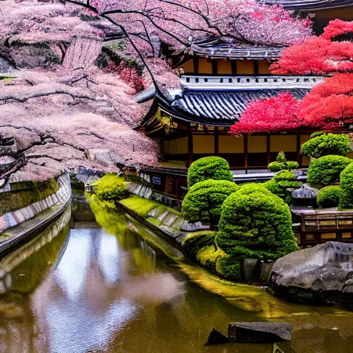 Prompt: traditional japanese city Kyoto beautiful ancient landscape 4K photo
