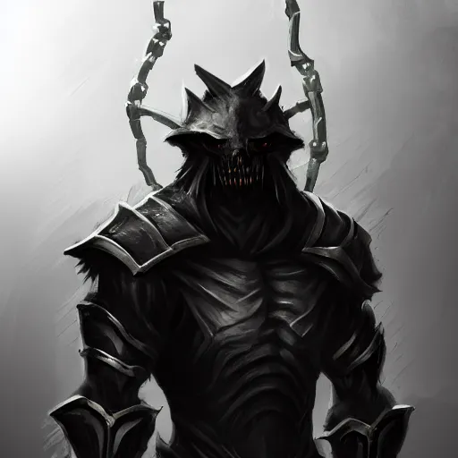 AI Art Generator: D&D Character, male black dragonborn, studded