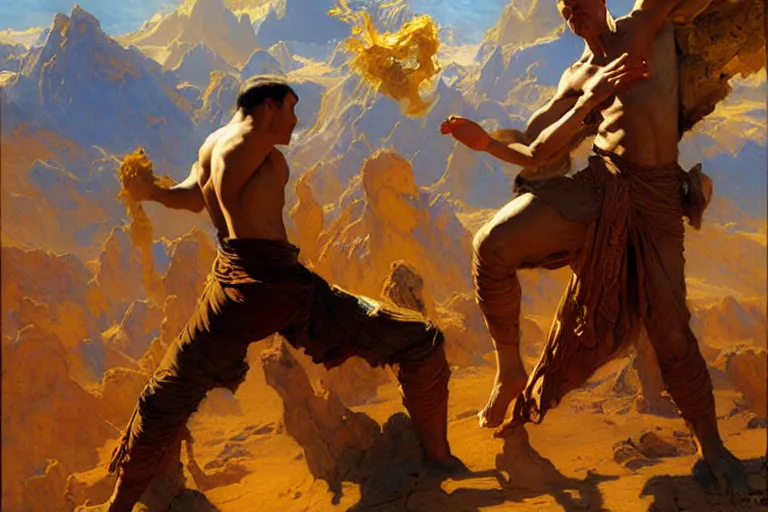 Image similar to earth bender, painting by gaston bussiere, craig mullins, j. c. leyendecker