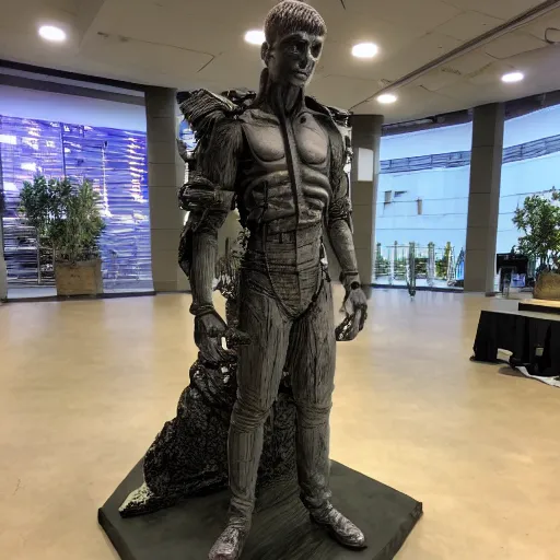 Prompt: an intricate detailed paper mâché statue of the Lord of TCP/IP and Subnetting, style of The Matrix, Blade Runner, Cyberpunk 2077