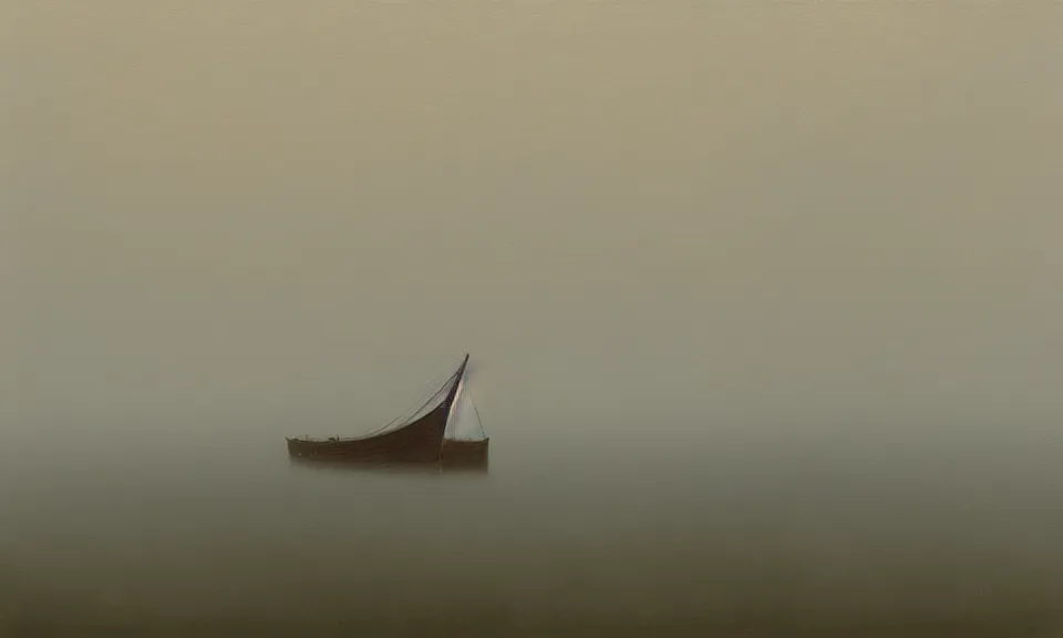 Prompt: schooner in fog by lee madgwick