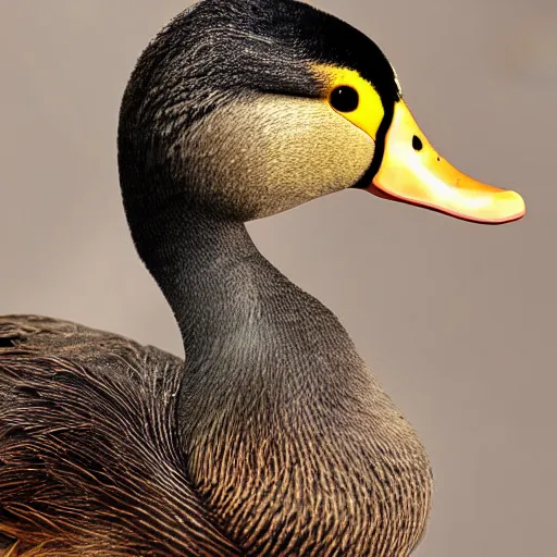 Image similar to realistic duck portrait studio photo