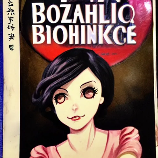 Image similar to Oil painting of Elizabeth from Bioshock Infinite on the cover of a manga magazine.