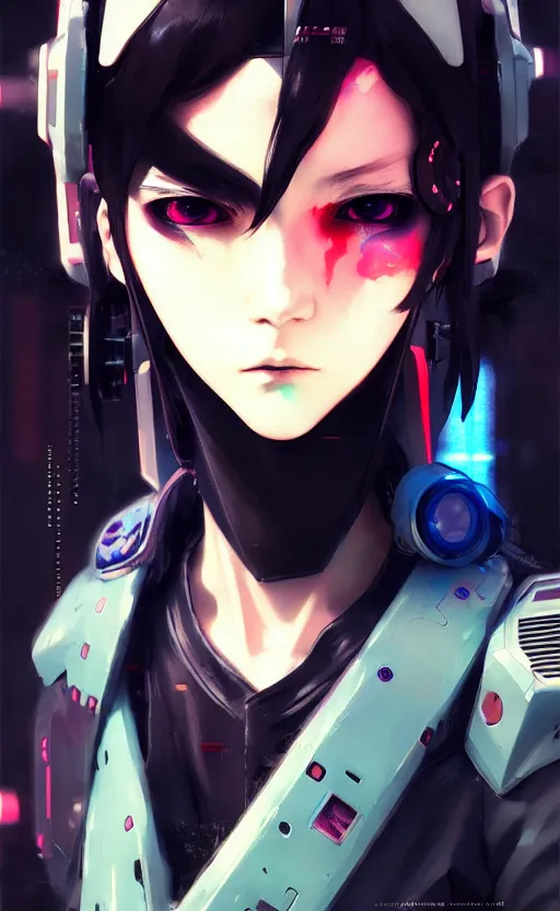 Image similar to cyberpunk anime girl mech, cyberpunk accessory, 3 / 4 shot, street night, beautiful face, grafity, arcane, detail, good face, pose model, concept art, in style of yoji shinkawa, pan ren wei, col price, atey ghailan, by greg rutkowski, aesthetic, digital painting, 3 d