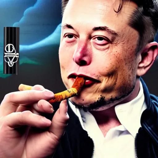 Image similar to elon musk smoking a joint on the joe rogan podcast, weed