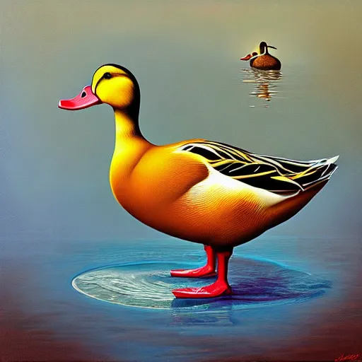 Image similar to a duck on the prowl oil painting igor morski