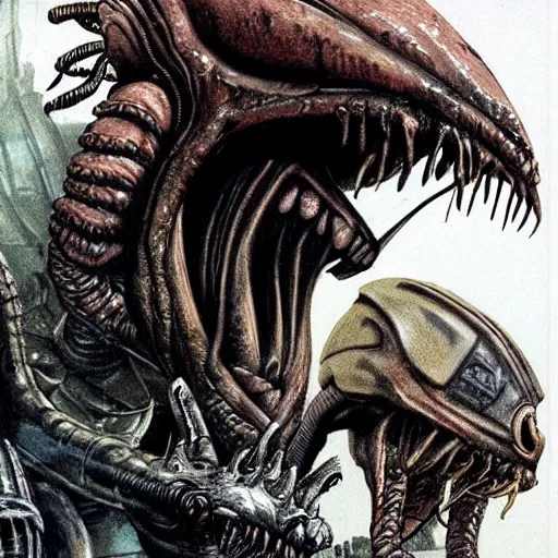 Image similar to concept art aliens versus predator sequel