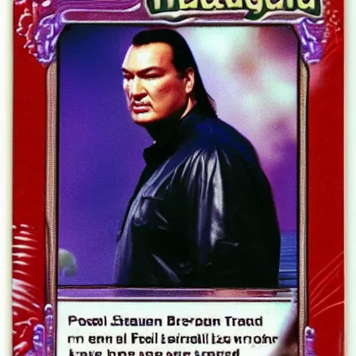 Image similar to Steven Seagal trading card poytail