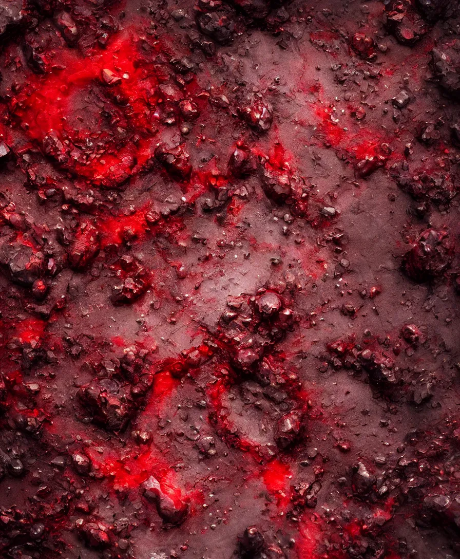 Prompt: hyper realistic super macro blood on tar, art by greg rutkowski, intricate, ultra detailed, photorealistic, vibrante colors, trending on artstation, octane render, 4 k, 8 k