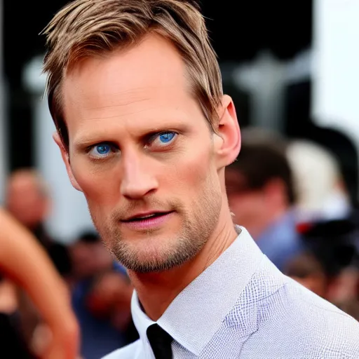 Prompt: alexander skarsgard taking a selfie