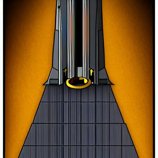 Image similar to Orthanc of the Solar Punk Earth, orthographic,2d ,flat