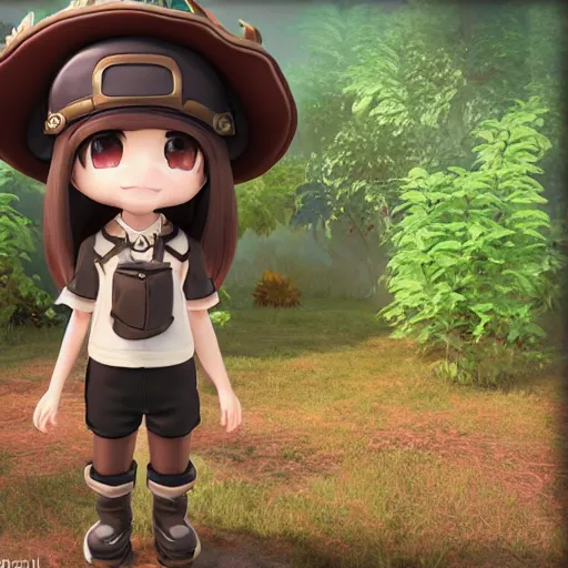 Prompt: female explorer mini cute girl, adoptable, highly detailed, rendered, ray - tracing, cgi animated, 3 d demo reel avatar, style of maple story and aura kingdom, maple story indiana jones, cool clothes, soft shade, soft lighting, portrait pose