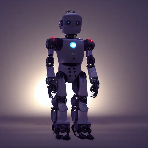 Image similar to a robot that is standing in the dark, a computer rendering by senior environment artist, featured on polycount, afrofuturism, hard surface modeling, xbox 360 graphics, prerendered graphics