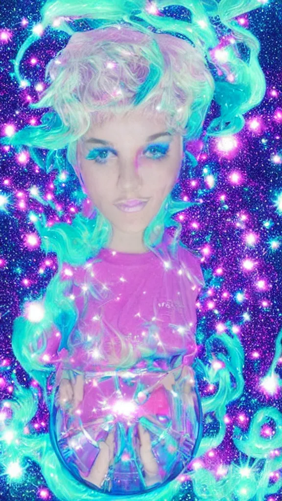 Image similar to popworld 3 d y 2 k the cosmos and sparkles, seapunk