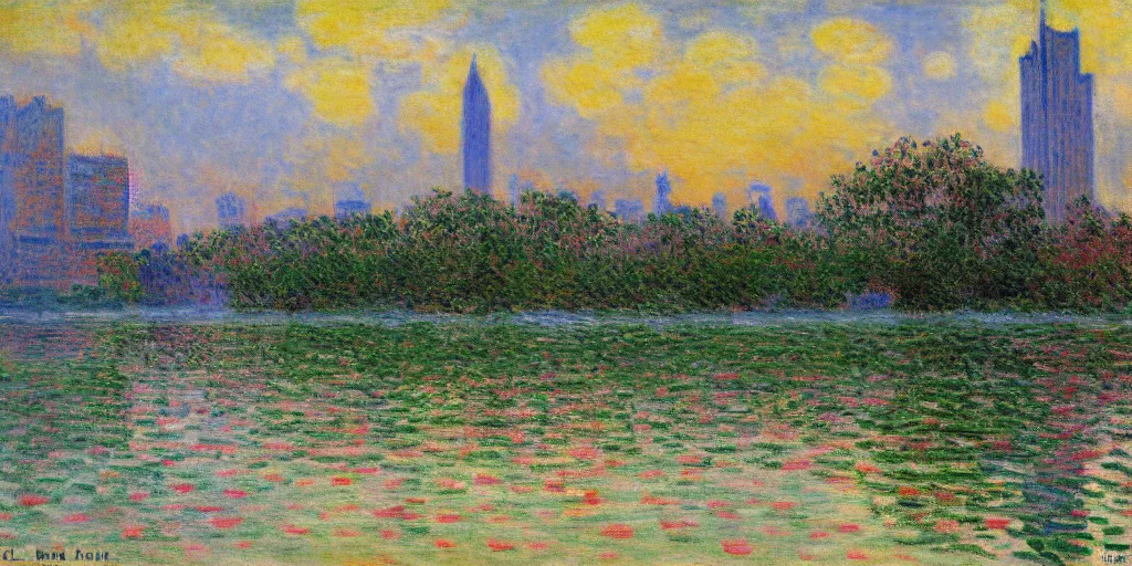 Image similar to orlando florida painting by claude monet, detailed, award - winning, coherent