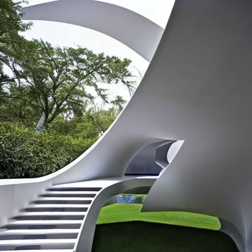 Image similar to house designed by zaha hadid