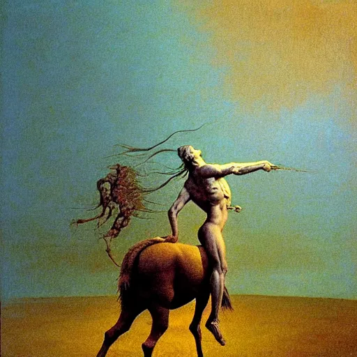 Image similar to centaur, beksinski