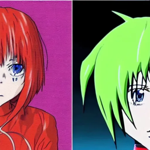 Image similar to Billie Eilish in neon genesis evangelion, anime