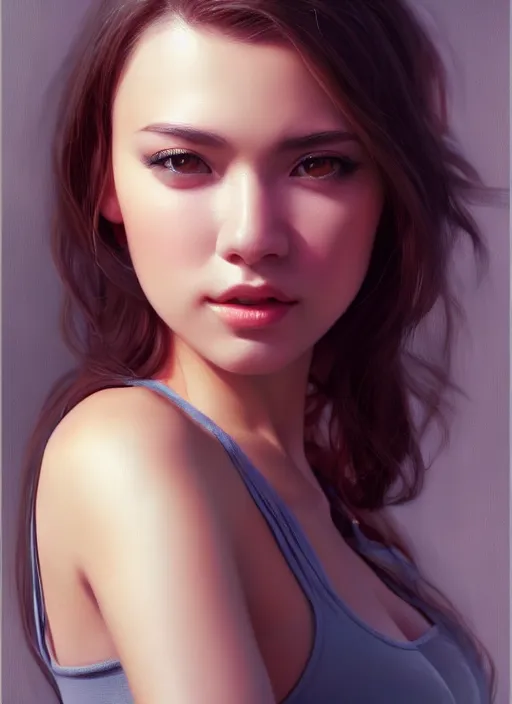 Image similar to photo of a gorgeous young woman in the style of stefan kostic, realistic, sharp focus, 8k high definition, insanely detailed, intricate, elegant, art by stanley lau and artgerm