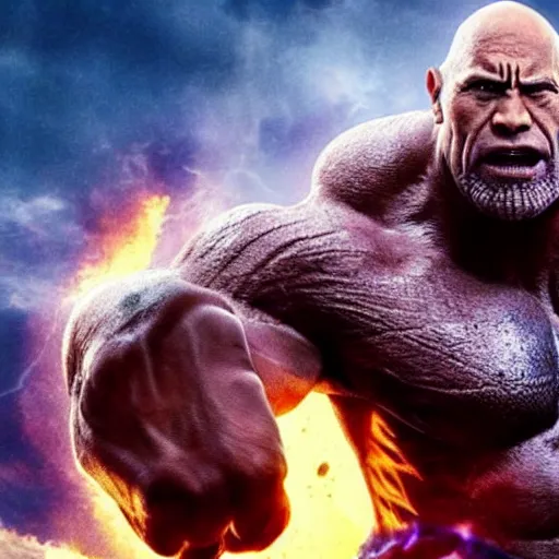Image similar to Dwayne The Rock Johnson as Thanos