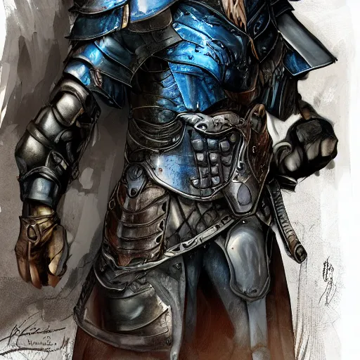 Prompt: concept art, 50 years old men, blonde, blue eyes, leather armor, high detail, digital art, realistic